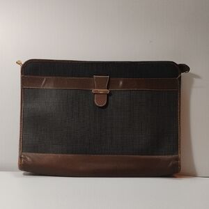 Dunhill Coated Canvas & Leather Portfolio 15"W X 10.5"H